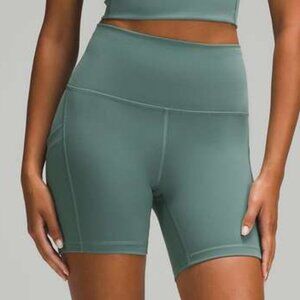 Lululemon Wunder Train High-Rise Short with Pockets 6" Medium Forest 12